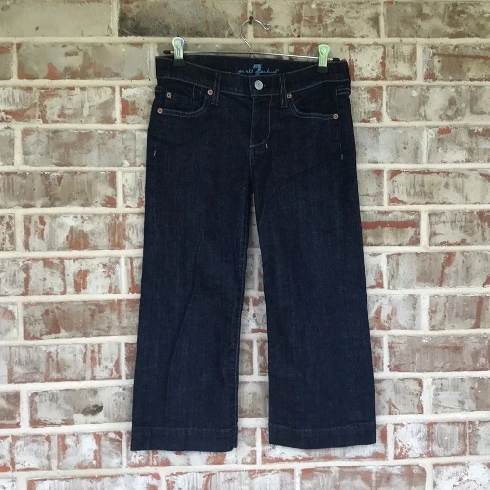 7 For All Mankind Dark Wash‎ Dojo Crop Jeans
